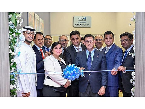 Radha Krishna Panday, Ambassador of Canada to the UAE, inaugurating OncoHelix-CoLab