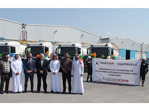 Tristar KSA and ChampionX teams at the Tristar KSA facility at the Modon second industrial city in Dammam