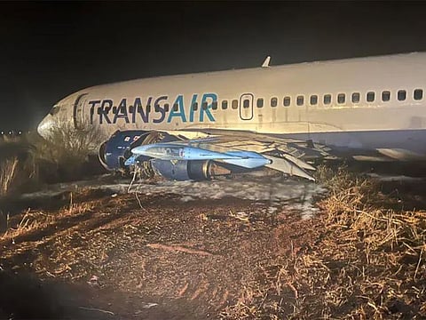 The aircraft has been 'immobilised' away from the runway and the emergency plan was triggered by airport authorities as soon as they were alerted