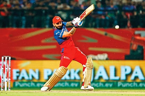 Royal Challengers Bengaluru’s Virat Kohli in action during the match against Punjab Kings yesterday.