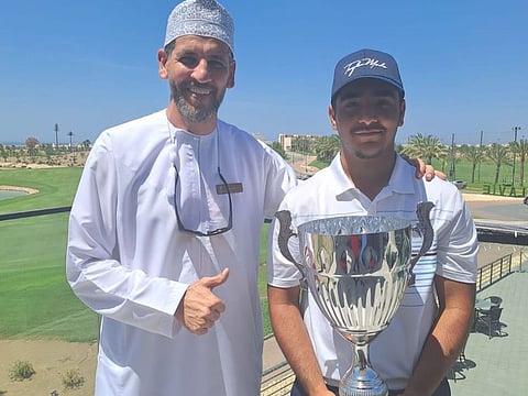 Mousa Shana'ah celebrates his victory in Oman