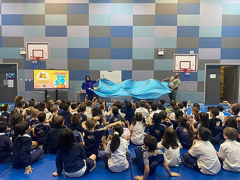 A school visit as part of the 'Reading for Pleasure' initiative in Dubai.