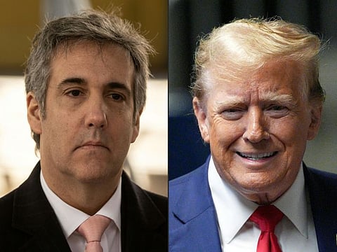 Former Trump Attorney Michael Cohen and former US President Donald Trump in file pictures.