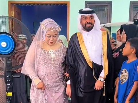 Miri and Riyad Al Attiyah during the weddiing.