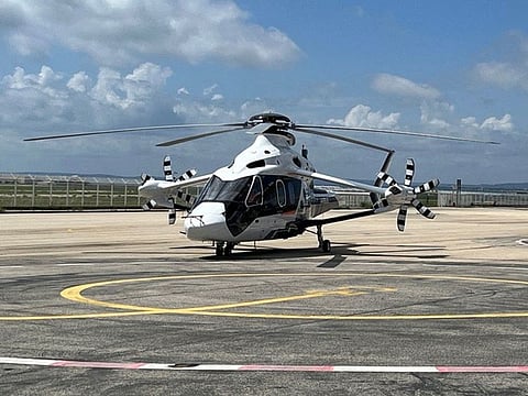 Airbus Helicopters' Racer high-speed demonstrator model taxis during an inaugural demonstration at Marignane, France.