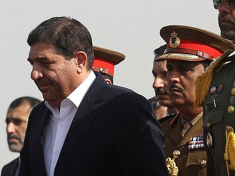 Iran's First Vice President Mohammad Mokhber at Mehrabad Airport in Tehran, Iran May 28, 2023.