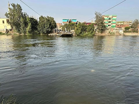 The ferry that carried the bus in Giza Governorate.