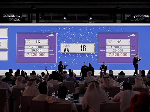 Dubai RTA's premium car plates auction nets Dh65 million