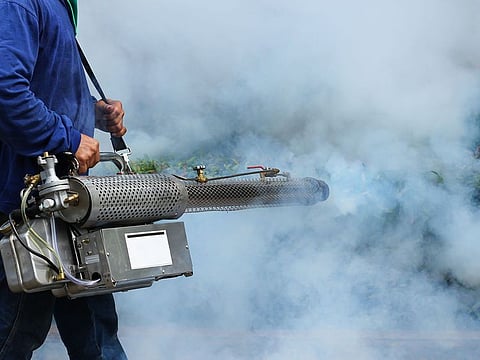 A fogging machine for mosquito control. (For illustrative purpose only)