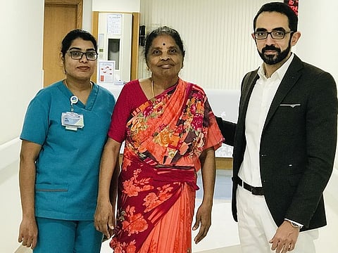 Dr Mohamed Shehata, Consultant Interventional Cardiologist, Zulekha Hospital Dubai, with Kasthuri Damodaran Manickam