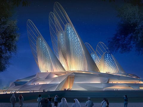 Artwork of the upcoming the Zayed National Museum in Saadiyat Cultural District