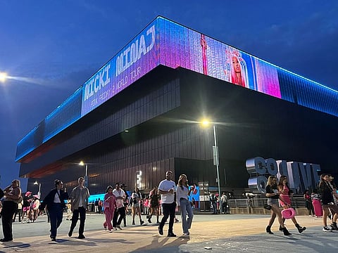 Fans leave the Manchester Co-op Live venue after the Nicki Minaj show was cancelled in Manchester, Britain.