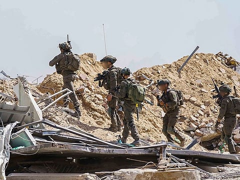 Israeli soldiers during military operations in the Gaza Strip.
