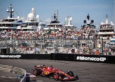 Ferrari's Monegasque driver Charles Leclerc competes during the Formula One Monaco Grand Prix at the Circuit de Monaco on Sunday.