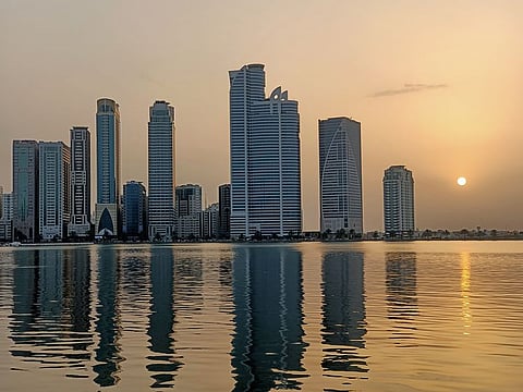 A view from Khalid Lagoon in Buhaira Corniche, Sharjah