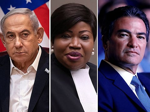From left: Israeli Prime Minister Benjamin Netanyahu, ICC’s former prosecutor Fatou Bensouda and Mossad's ex-chief Yossi Cohen.