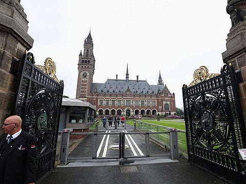 View of the International Court of Justice (ICJ) in The Hague, Netherlands