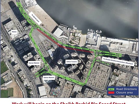 From June 2: Ajman traffic diversion on Sheikh Rashid bin Saeed Road