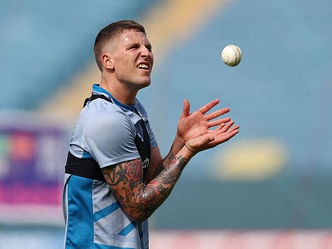 England's Brydon Carse during practice.