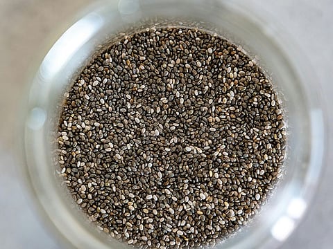 Chia seeds are filled with antioxidants and can contribute to a radiant skin. They act like a shield, and locking in moisture and prevent dehydration.