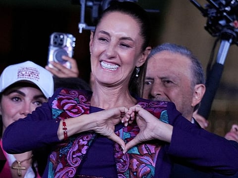 Claudia Sheinbaum at Zocalo Square in Mexico City on June 3, 2024.