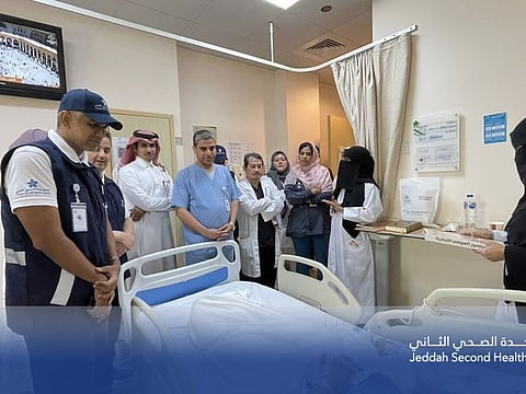 The Indian pilgrim was diagnosed with an acute heart clot and decreased blood circulation, stated Dr. Chaza Al Olawi, head of the medical team and cardiac catheter consultant.