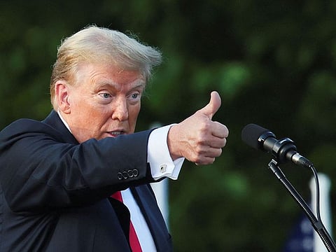 Former US President and Republican presidential candidate Donald Trump