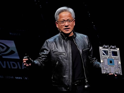 Nvidia CEO Jensen Huang present NVIDIA Blackwell platform.