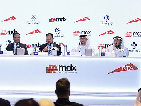 Representatives from RTA and MDX Solutions Middle East at the launch event of the card in Dubai on Monday