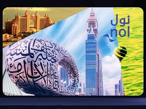 Screenshot of nol travel card as shown on screen during launch event in dubai on June 10.