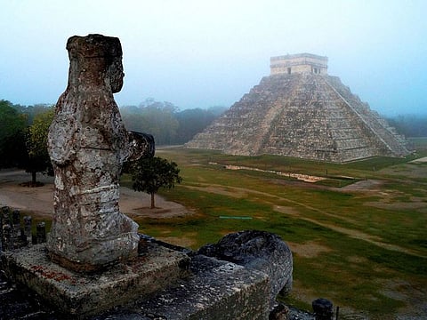 The Maya temple of Kukulkan, the feathered serpent and Mayan snake deity, is seen at the archaeological site of Chichen Itza, in the southern Mexican state of Yucatan.