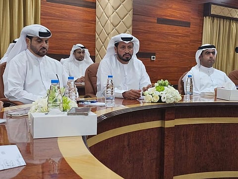 Major General Saif Al Zari Al Shamsi, Commander-in-Chief of Sharjah Police and Brigadier Omar Bualzoud ,Director General of criminal and investigation department during press conference in Sharjah on Thursday