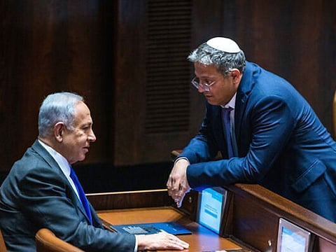 Netanyahu (left) with Ben Gvir in a file photo.