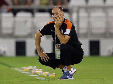 India coach Igor Stimac reacts during the World Cup AFC Asian Qualifiers Group A against Qatar at Jassim Bin Hamad Stadium, Doha, Qatar, on June 11.