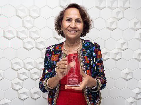 Shakuntala Mankani with her Excellence in Education – Lifetime Achievement award