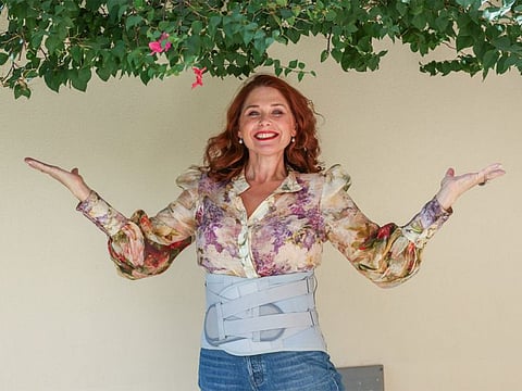 Dubai-based British expat Lisa Sherrington-Boyd raring to go, after a harrowing night in pain.