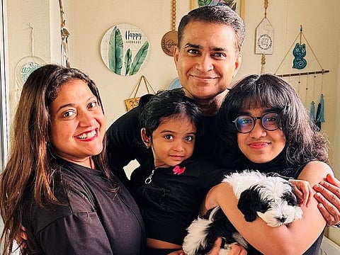Praseetha Rajesh and her husband with their two girls Anushka and Anvi. The couple claim they have made it a point to educate them about stranger danger.