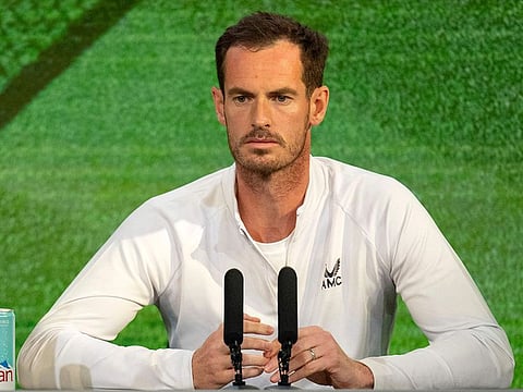 Britain's Andy Murray attends a Pre-Championships Press Conference.