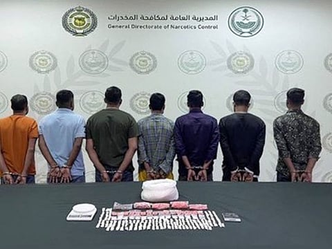 The kingdom’s General Directorate of Narcotics Control said it had arrested seven Bangladeshi residents in Riyadh for dealing in 3.3kg of the highly addictive stimulant Methamphetamine, 12,432 tablets of amphetamine and an unspecified amount of hashish.