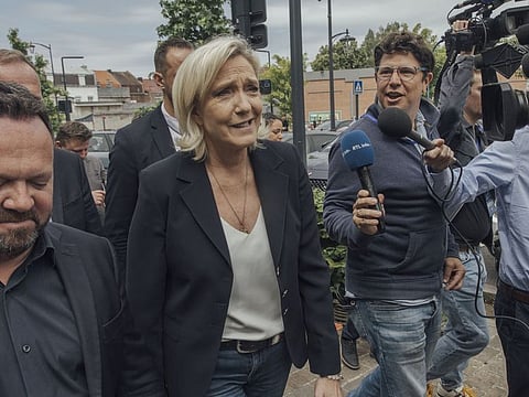 Marine Le Pen, leader of National Rally,  and Jordan Bardella’s RN led the first round of voting in the election on June 30 but fell back to third in Sunday’s second round after the victorious left-wing New Popular Front (NPF) alliance and Macron’s second-placed centrists joined forces to avoid splitting the anti-RN vote.
