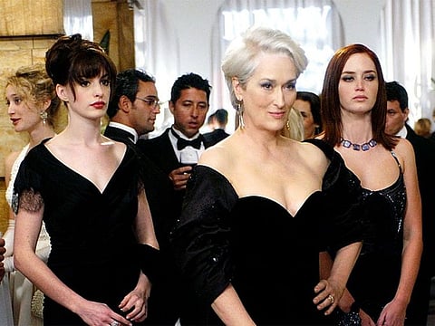 From left: Anne Hathaway, Meryl Streep and Emily Blunt in a scene from the 2006 film 'The Devil wears Prada'.