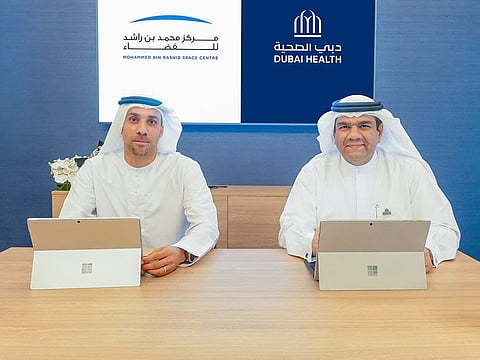 The agreement was signed by Salem Humaid AlMarri, Director-General, MBRSC, and Dr Amer Sharif, CEO, Dubai Health, at the Centre’s headquarters recently