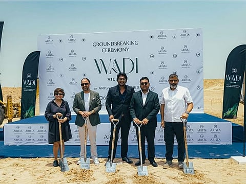 From left to right: Lesha Fernando (Associate HBA Mena), Umar Bin Farooq (CEO One Broker Group), Mudit Jain (Co-Founder Arista Properties), Sajal Garg (Co-Founder Arista Properties), & Model Engineering Consultants