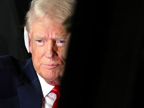 Former US President Donald Trump attends the first day of the Republican National Convention.