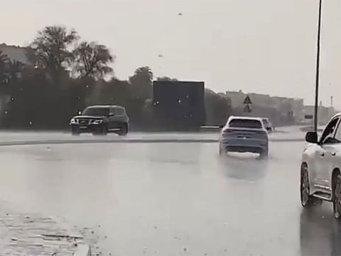 Rain in Al Ain on April 16.