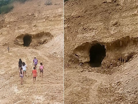 Entrance of the newly-discovered cave in Barangay Dansolihon (village), near Cagayan de Oro City in southern Philippines. Construction workers stumbled upon a remarkable cave, most likely untouched for millennia.