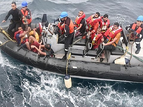 The Indian Navy said nine crew members from MV Falcon Prestige (8 Indians and a Sri Lankan) 'have been recovered alive during the search and rescue operations'. The search and rescue operations to find the remaining crew members will continue in the area, it said.