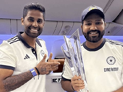 Suryakumar Yadav (left) will lead team India in the Twenty20 while captain Rohit Sharma, who holds the World Cup, will lead a full-strength squad in the ODIs.