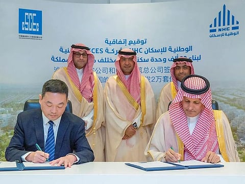 CEO Mohammed bin Saleh Al-Buty represented NHC at the signing ceremony, while CSCEC's President for the Middle East and Africa Region, Gao Yu Chun, represented the construction company.