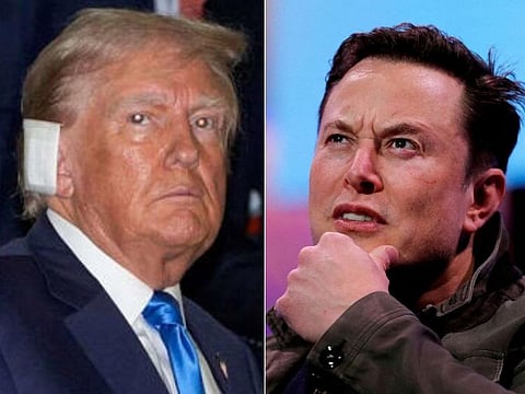 Former US President Donald Trump (left) and Elon Musk.